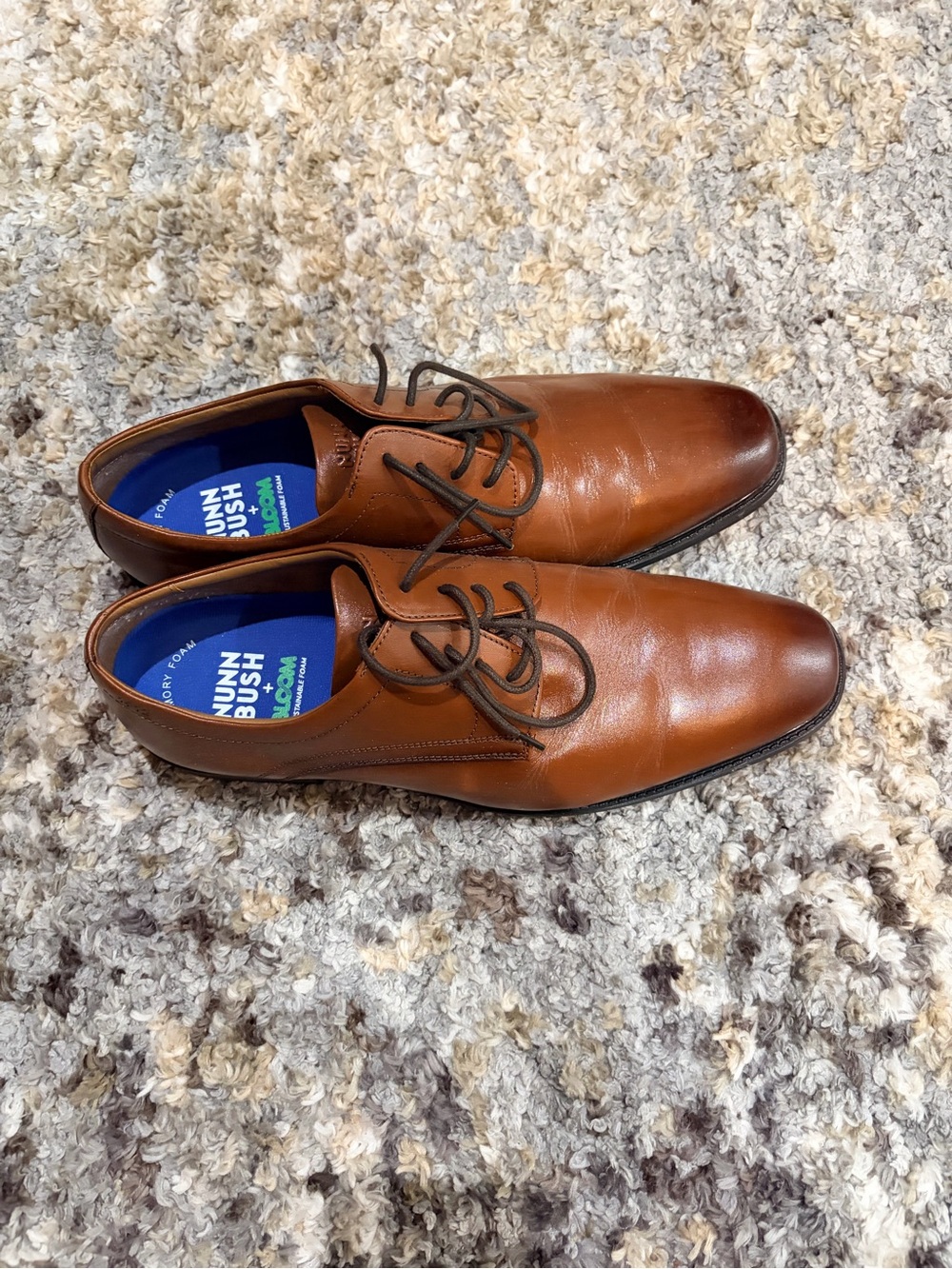 Nunn Bush Cognac Brown Leather Lace-Up Oxfords